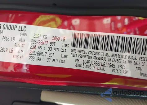 2015 Jeep Cherokee Sport из США, поврежденный, VIN 1C4PJLAB6FW611945